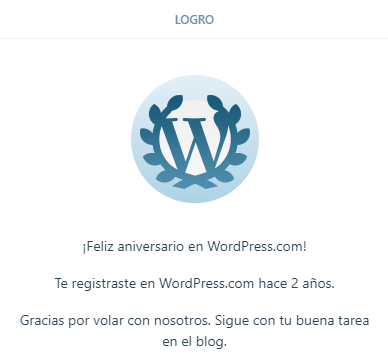 2 años en Wordpress